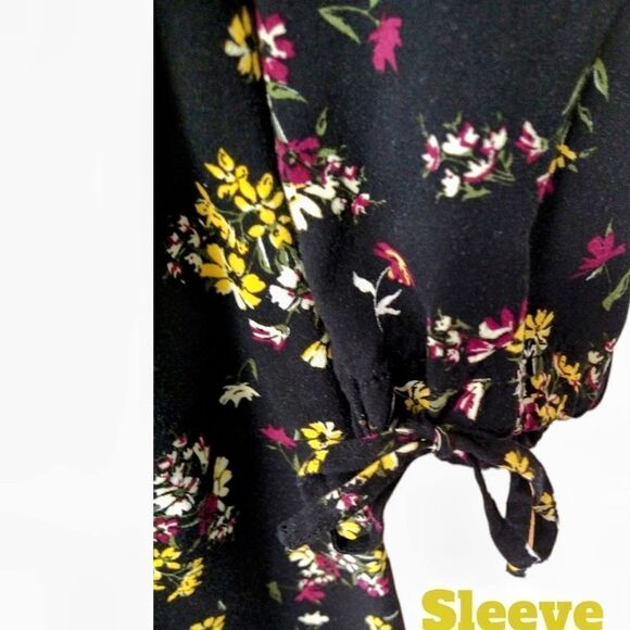 TORRID Multi- Color Floral Print Challis Smocked Waist Dress. - Picture 6 of 16